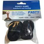 Spännband fasty - Kabelband m handtag 25mm 0,5m 2pack svart