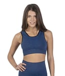 HEART and SOUL Top Sportif pour Femme Collection BRB | Vêtements de Sport pour Femme | Soutien-Gorge de Sport pour Femme | Fabriqué en Italie | sans Couture | Couleur Dove Grey/Black | Taille XS/S