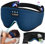 LC-dolida Bluetooth Masque de Sommeil Casque pour Femmes Hommes,Écouteurs Masque de NuitAides au Sommeil pour Sdultes,Couvre-yeux avec Sac de Voyage (Bleu Marine)