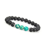 GD GOOD.designs EST. 2015 Bracelet de perles de chakra en pierre de lave pour hommes - Bracelet en pierre naturelle avec perles de lave noires I UnisizBude Bracelet énergétique hommes