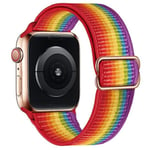 Stretchig klockarmband Kompatibel med Apple Watch Band 45mm 44mm 42mm Bekvämt Justerbart Sportband för Iwatch Serie 7 6 5 4 Se 3 2 1 Kvinnor Män AA004 42mm 44mm 45mm