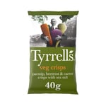 Tyrrells Sea Salted Veg Crisps 40g, Case of 24