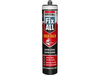 Soudal Sealant Fix All High Tack Svart 290 Ml Patron Högkvalitativ 1-Komponent-Tätningsmassa Med Hög Vidhäftning, Baserad På Ms-Polymer