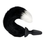 Furry Tales Vibrating Black Fur Fox Tail Butt Plug Remote Control Anal Cosplay