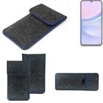 Protective cover for Samsung Galaxy A15 5G dark gray blue edge Filz Sleeve Bag P