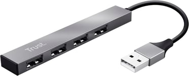 Urban Halyx Mini Hub USB 2.0 à 4 Ports en Aluminium, pour PC, Ordinateur Portable, Mac - Argent