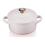 Minigryta 25cl med Hjärtformad Knopp, Shell Pink