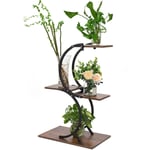 Todeco - Porte plante interieur 4 Niveaux, Support plantes en Métal, étagère plante interieur support pot de fleurs pour Salon Balcon Jardin Bureau