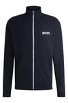 BOSS Mens Authentic Jacket Z Logo-detail zip-up jacket in cotton terry