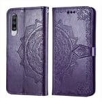 Mandala läder Samsung Galaxy A70 fodral - Lila