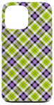 iPhone 13 Pro Max Purple Green Plaid Halloween Plaid Fall Autumn Pumpkins Case