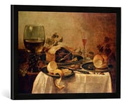 Kunst für Alle 'Encadré Image de Willem Claesz. Heda Still Life with Fruit Pie, 1635, d'art dans Le Cadre de Haute qualité Photos Fait Main, 60 x 40 cm, Noir Mat