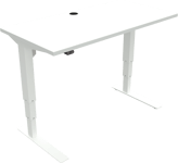 VersaStand, To-bens hæve-/sænkebord, firkantet, hvid/hvid, H122x120x60 cm, mfc