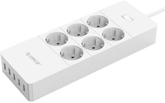 Orico Smart Lader med 6 AC-uttak + 5 USB-A