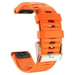 Urband för Fenix 7s / 6s Pro / 5s / 2s, Randiga Silikon 20mm Rem med Spänne Orange