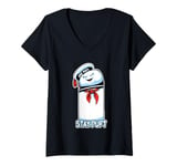 Womens Ghostbusters Phat Stay Puft Big Chest Poster V-Neck T-Shirt