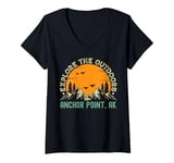 Womens Anchor Point, Alaska - Explore The Outdoors V-Neck T-Shirt