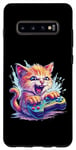 Coque pour Galaxy S10+ manette de jeu gamer chat idée de jeu inspiration créative