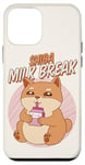 Coque pour iPhone 12 mini Kawaii Shiba Inu Milk Break, mignon chien d'anime japonais pastel