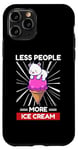 Coque pour iPhone 11 Pro Ours polaire mignon Moins de gens Plus de crème glacée Kawaii Esthétique