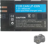 LP-E6 LP-E6N Batterie de rechange compatible avec Canon EOS 60D 60Da 70D 80D 5D Mark II III 6D 7D Mark II