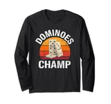 Dominoes Funny Board Game Lover Lucky Domino Player Vintage Long Sleeve T-Shirt