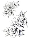 Sketched Flowers - 2 st Tatueringar (Fake Tattoo)