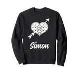 Simon Cupid Heart With Arrow Cute Love Name Simon Sweatshirt