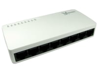 8 Port Ethernet Switch Box Network RJ45 Hub Cat5e Multiple PC Lan Internet Leads