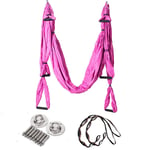 Alavo Yoga Hammock Indoor Outdoor Fitness Swing Set with Extension Rope Stainless Steel Hanging Pan,pink