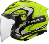 LS2, Casque Moto Jet Enfant Funny II GLUP Gloss H-V Yellow, S