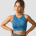 Camo Seamless Sports Bra, Light Teal