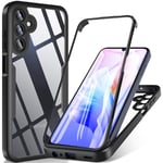 ottpluscase for Samsung A15 Phone Case,[Samsung A15 5G/4G Case Built-in Screen Protector],360 Full Body Shockproof Military Grade Drop Protection Double-Sided Bumper Slim Phone Case Cover, Black