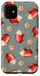 iPhone 11 Cozy Cappuccino and Snowflake Cookies on Mint Gray Case