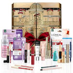 L'Oréal Paris - Calendrier de l'Avent 24 Jours - Coffret Cadeau Noël - Maquillage, Soins Visage et Cheveux - 24 Produits de Beauté Incontournables en Taille Réelle