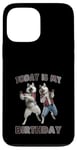 Coque pour iPhone 13 Pro Max Aujourd'hui, c'est mon anniversaire, Husky Friends Fun