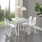 Set de 2 Chaises Design Chaise de Cuisine Chaise de Salle à Manger Plastique Blanc 83 x 54 x 48 cm - blanc mat - [en.casa]