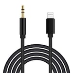 Aux-kabel för iPhone, Apple Mfi-certifierad Lightning till 3,5 mm aux-kabel för bil kompatibel med iPhone 13 13 Pro 12 11 Xs Xr X 8 7 6 iPad Ipod till bil Ho