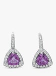 Milton & Humble Jewellery Pre-Loved 18ct White Gold Pink Sapphire & Diamond Drop Earrings