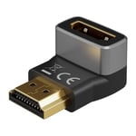 Goobay vinklad HDMI-adapter 8K 60Hz 270° med guldpläterade kontakter