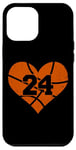 iPhone 12 Pro Max Basketball Number 24 Jersey Funny Basketball Heart Game Day Case