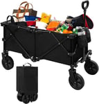 EUGAD Chariot de Jardin Pliable, Roues tout-terrain larges, Brouette Portable avec Cadre Métallique, en Tissu Oxford, E0UEG0028