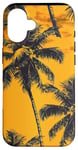 Coque pour iPhone 16 Jaune Vintage Motif Palmier Tropical Paradise Decor