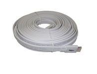 S.A.C. 15m FLAT HDMI Cable 2.0 (3D/2160p) - White - Long Run Solution!