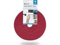 Borrelås Velcro One Wrap Tape 13 Mm, Rød, 25 M