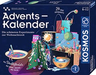 KOSMOS 661076 Calendrier de l'Avent 2023 avec boîte d'expérimentation, les plus belles expériences de Noël, en 5 minutes, pour enfants à partir de 8 à 12 ans, calendrier de l'Avent scientifique