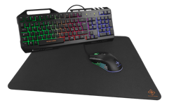 DELTACO GAMING – 3-In-1 Gaming Gear Kit, RGB keyboard, mouse, mouse pad, German Layout, black (GAM