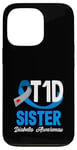 Coque pour iPhone 13 Pro Sensibilisation au diabète de type 1 T1D Sister