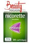 Nicorette 15mg Nicotine Inhalator 20 Cartridges For Light & Heavy Smokers