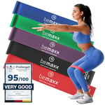 Élastique Musculation Résistance - Ensemble de 5 Bande Fitness Latex + Livre d'entrainement et Sac | Loop Booty Bands Minibands Elastiband Kit, Sport Gym Yoga Pilates Gymnastique Jambe Cuisse